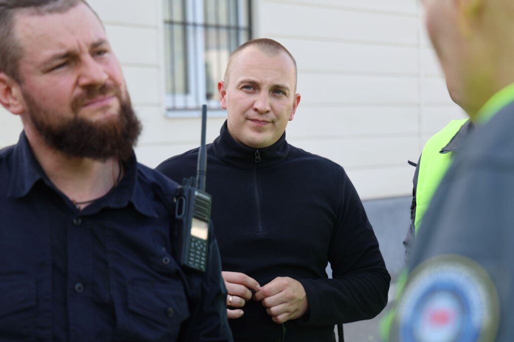 Participants during an outdoor briefing